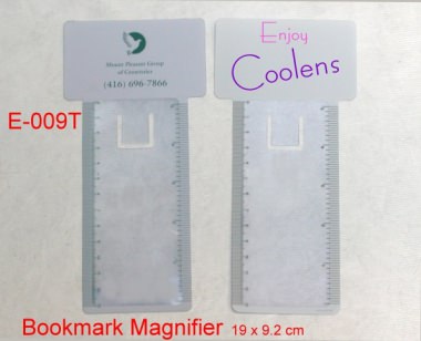 Wonderful bookmark in big T shape with magnifier and ruler scale for daily usage. The big white block is reserved for client’s logo printing.